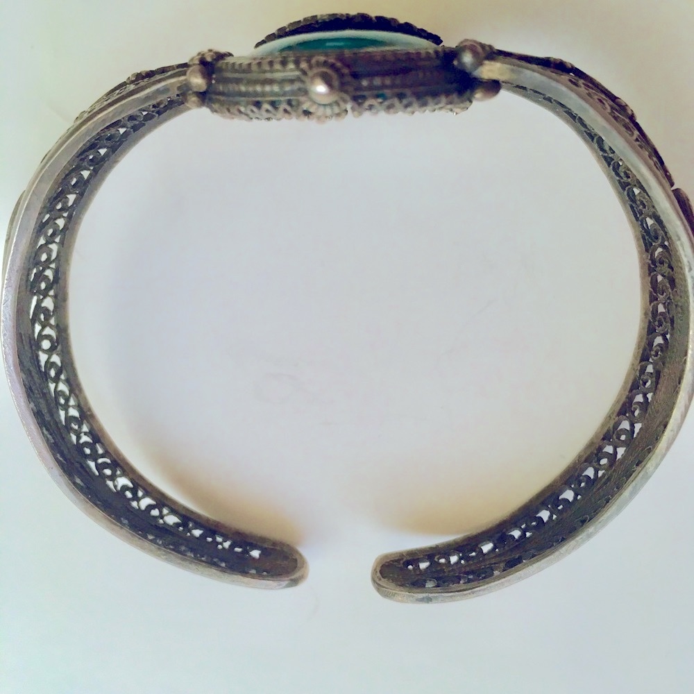 Cuff bracelet Vintage Silver bracelet w Turquoise - Picture 4 of 5